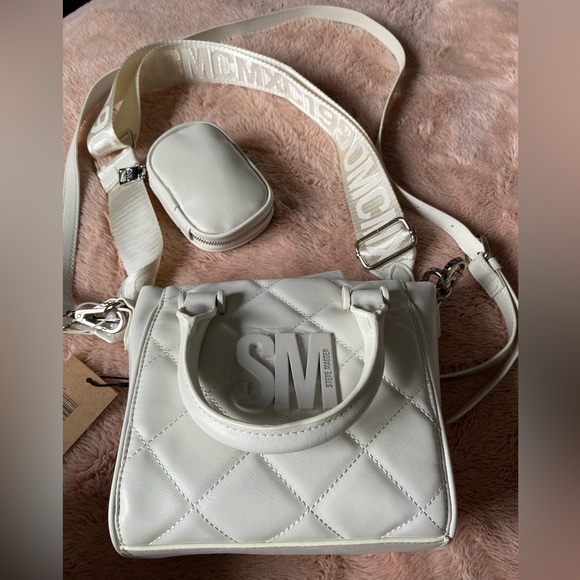 New Steve Madden Ivory Bbabi handbags with removable coin pouch - Picture 2 of 7
